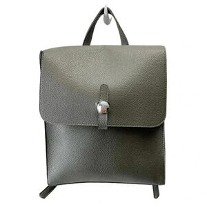 Beauty Boutique Mini Backpack Grey Pebbled Faux Leather Vegan Carryall Bag
